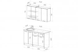 Кухонный гарнитур Лиора медиум, 140 см