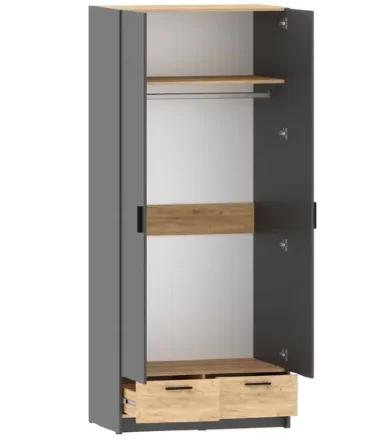 Шкаф для одежды Оттавия НМ 011.80 (фасад с зеркалом), Антрацит 