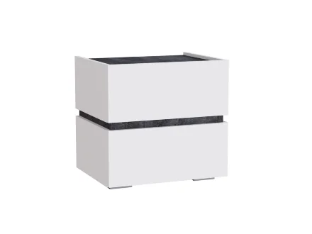 Тумба прикроватная Аркон, Белый / Бетон темный 