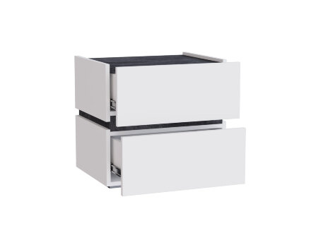 Тумба прикроватная Аркон, Белый / Бетон темный 