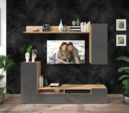 Гостиная Альфа, графит софт 